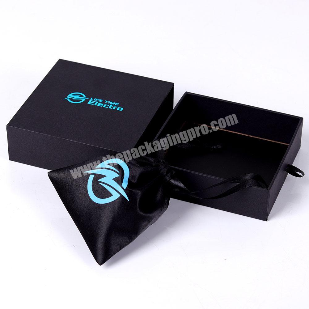 Customized Box Pouch Small Paper Gift Box, Luxury Hard Paper Drawer Jewellery Box With Pouch