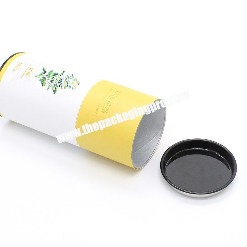 Customized Cylinder Aluminium Foil Cardboard Tea Metal Tin Lid Bottom Cans Paper Tube Canister for Food Packaging
