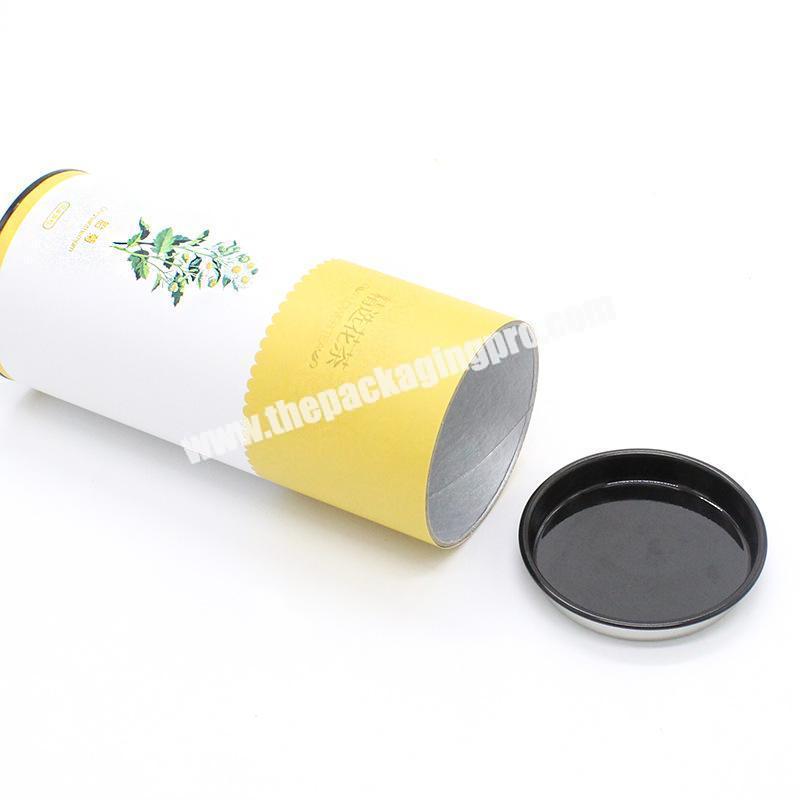 Tea Coffee Paper Cardboard Packaging Tube with Food Grade Aluminum Foil Paper Tin Lid Paper Tube for Tea Coffee Packaging Tube