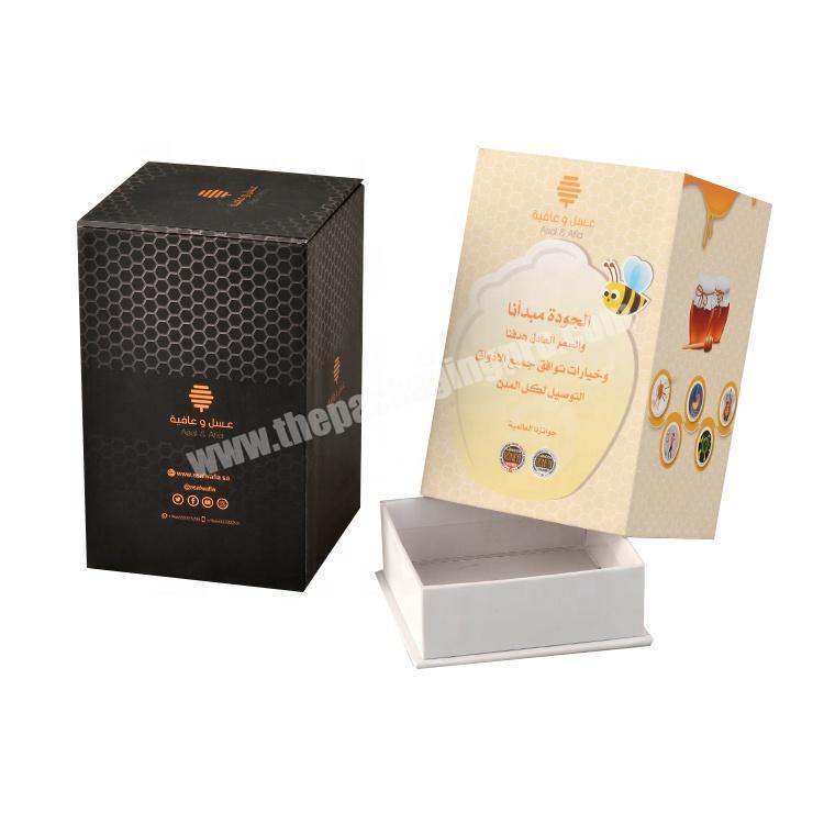 Customized Design Luxury Honey packaging box for glass bottle Cardboard honey jar packaging box paper box for honey