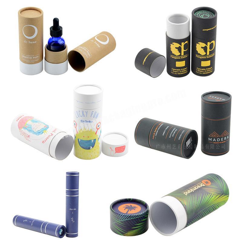 Customized Essential Oil Bottle Tea Paper Cans Kraft Paper Cylinder Customized Food grade Cosmetic Paper Tube