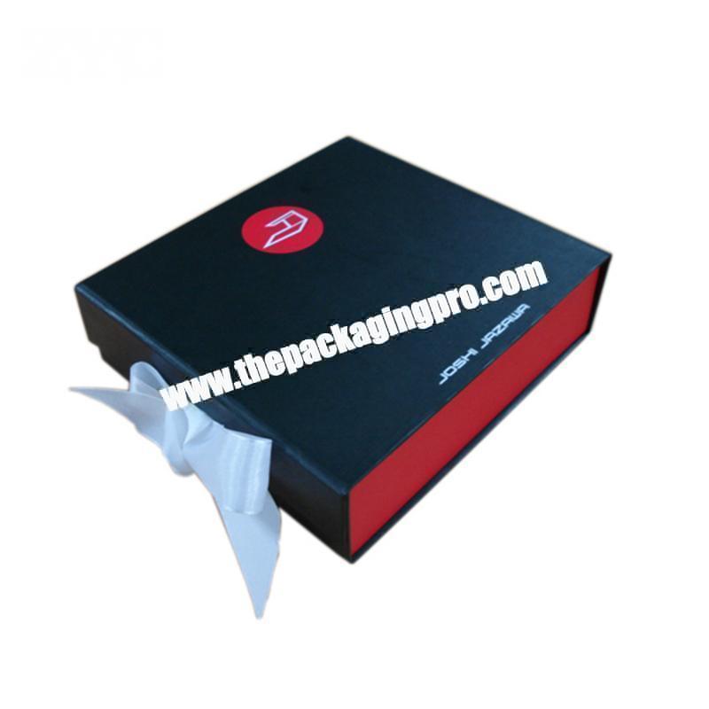 Customized Hard Paper Cardboard Packaging Gift Box With Ribbon