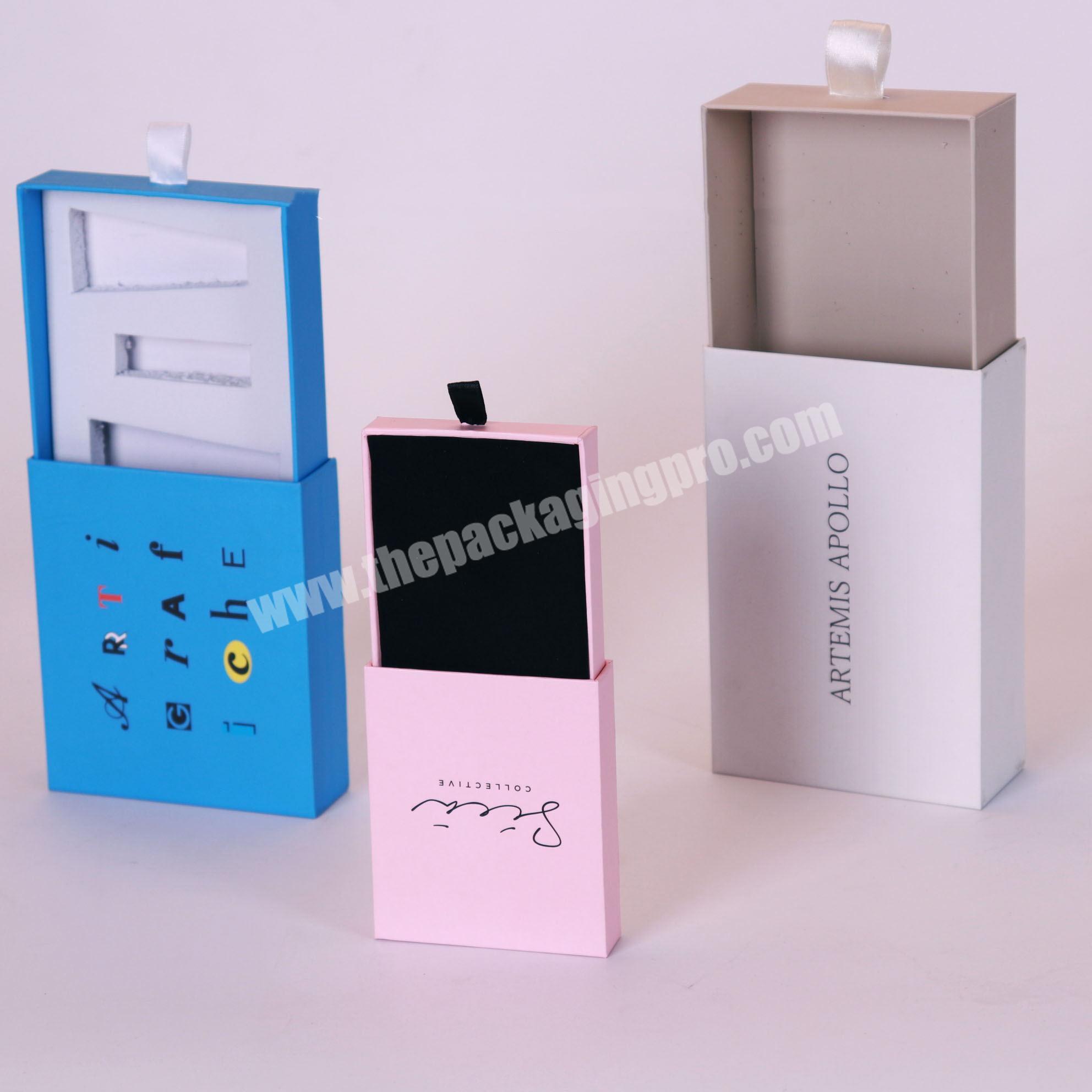 Customized Logo Boutique Paper Sliding Gift Packaging Boxes Luxurious With Drawer