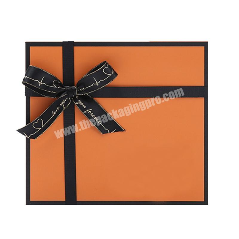 Customized Luxury fashion clothing bridal dress wedding skirt orange paper gift box