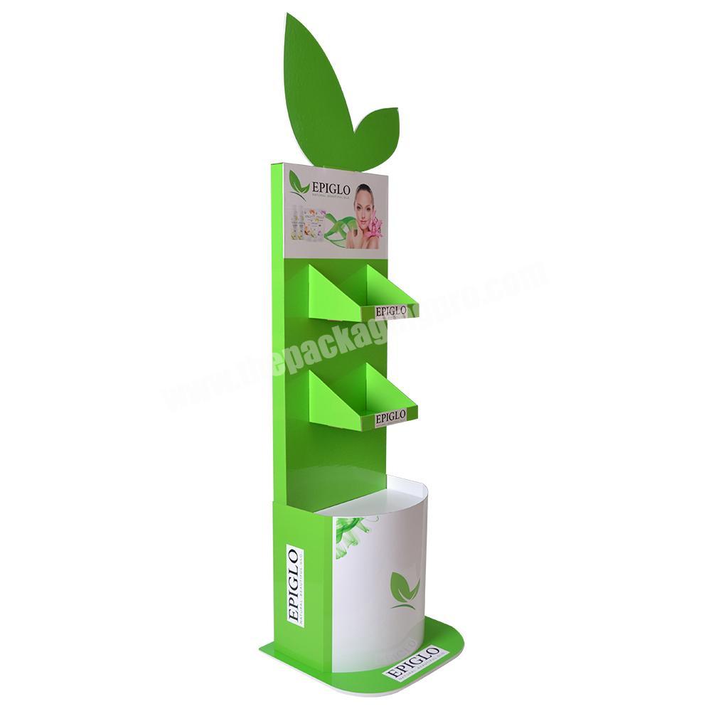 Customized POS POP Paper Shelf Display Rack Cardboard Display Stand for Cosmetic JC Display 100% Recycled Corrugated Cardboard