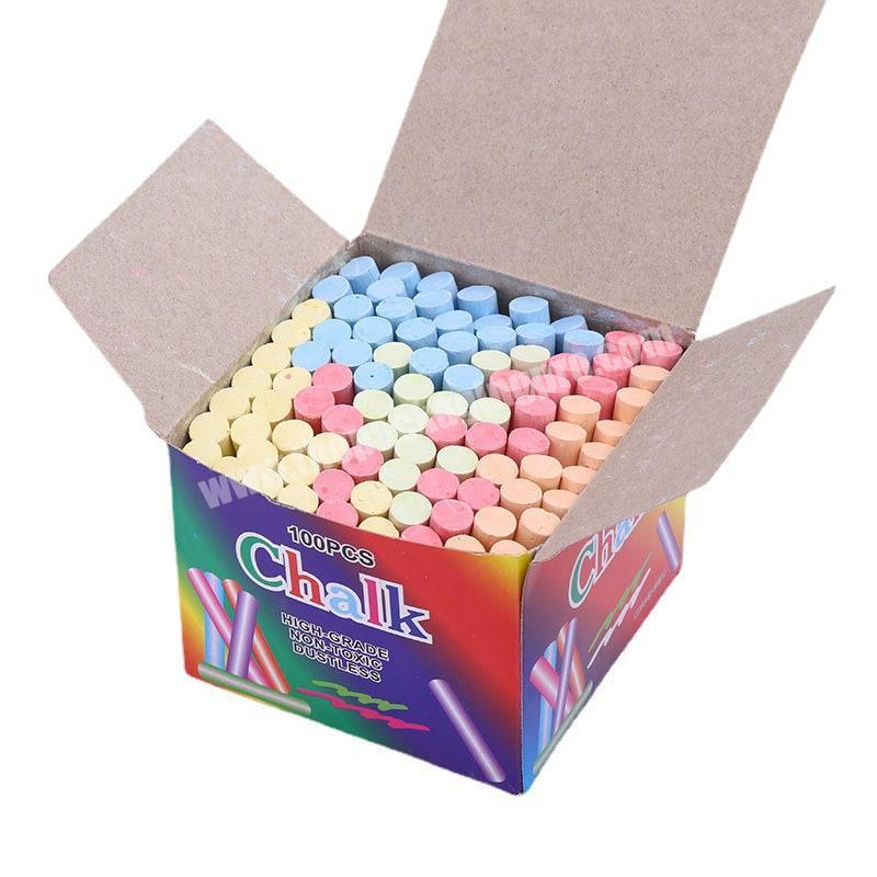 Customized Print Logo Teacher Writing Tool School Chalk Packaging Box  8x8x10 for Blackboard Colorful Chalk