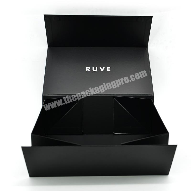 Manufacturer Customized Printed Luxury Paper Cardboard Folding Boxes with Logo Packaging Black Magnetic Gift Boxes