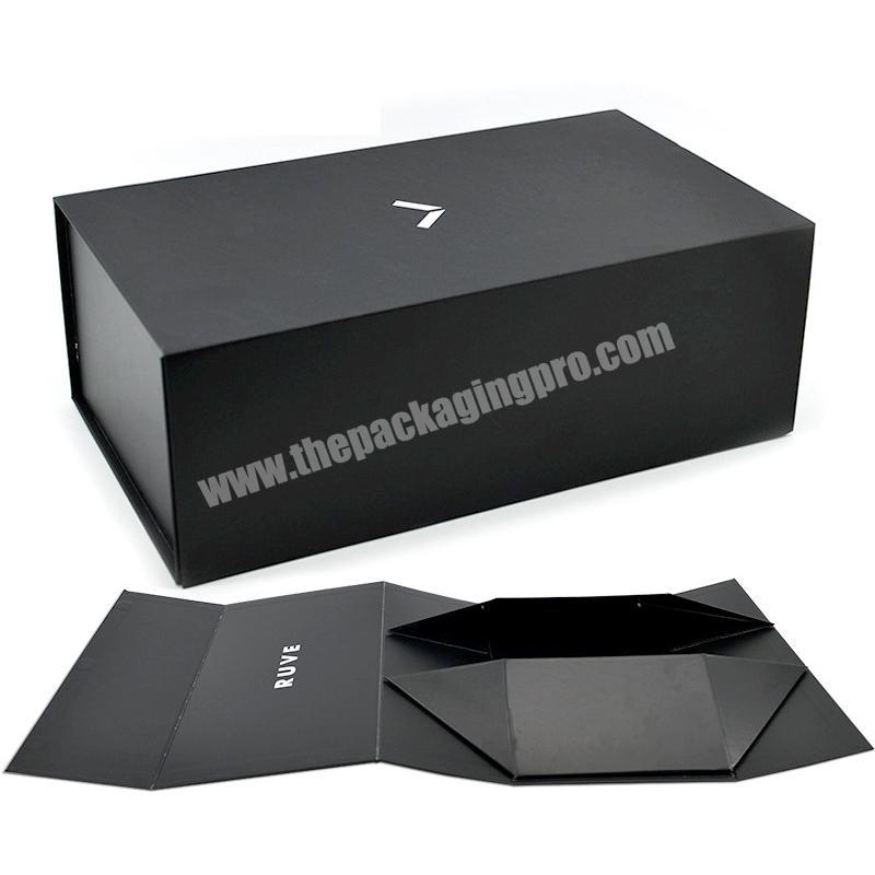 Custom Customized Printed Luxury Paper Cardboard Folding Boxes with Logo Packaging Black Magnetic Gift Boxes