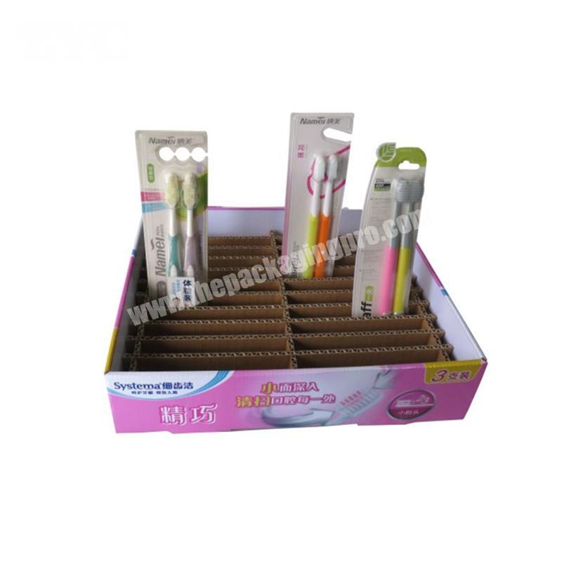 Customized Toothbrush Counter Display Cardboard Display Box with Slot