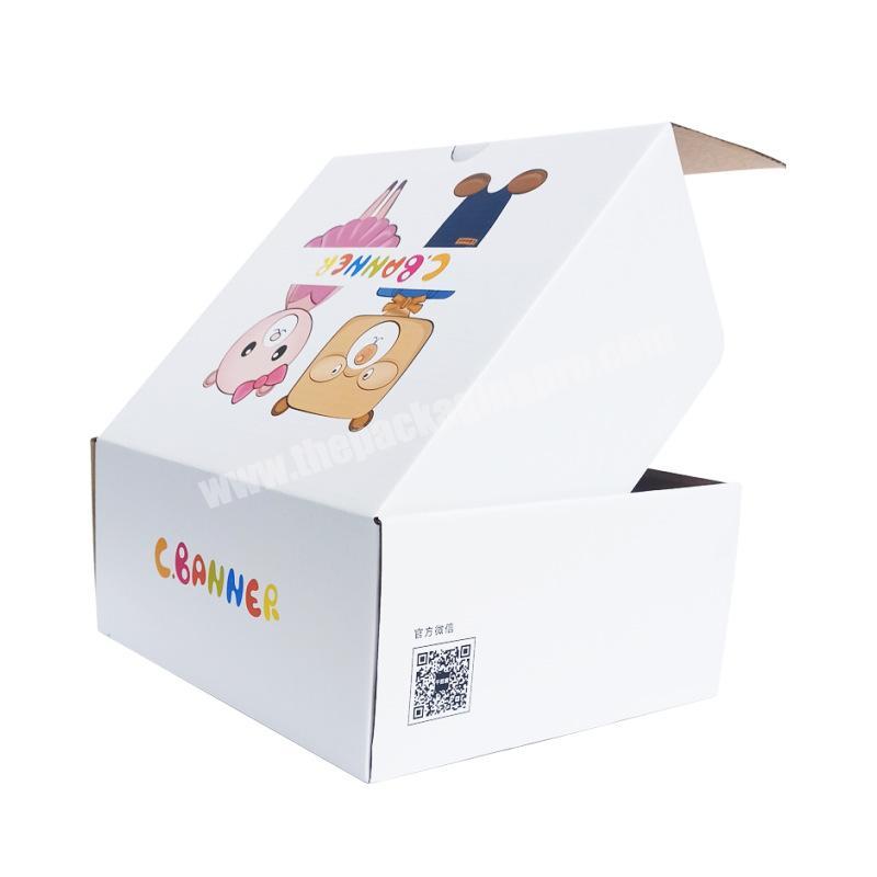 Customized White Cartoon Kids Toy Shipping Mailing Corrugated E-flute Mailing Boxes with CMYK Color Printing Gift Packaging YY