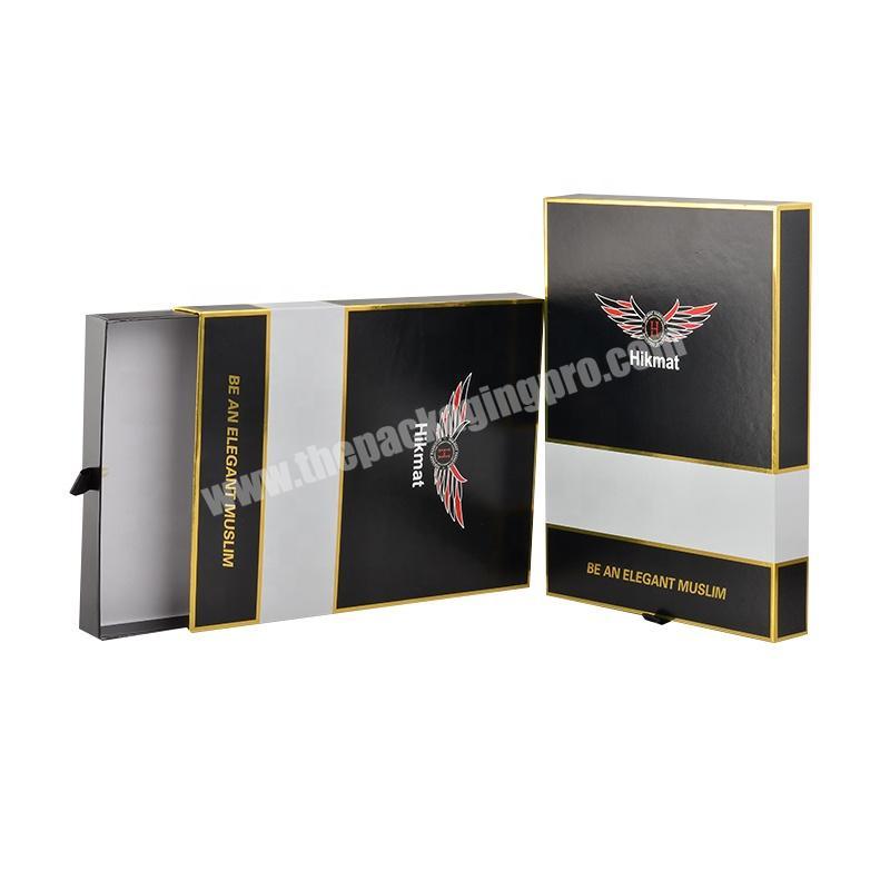 Customized logo Luxury Print Drawer Rigid Paper Packaging Slip Gift Boxes For Silk Scarf