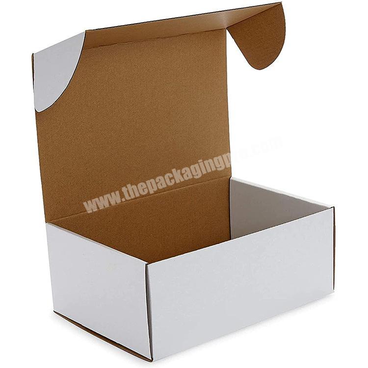 Customized logo printed folding corrugated white paper packaging gift box
