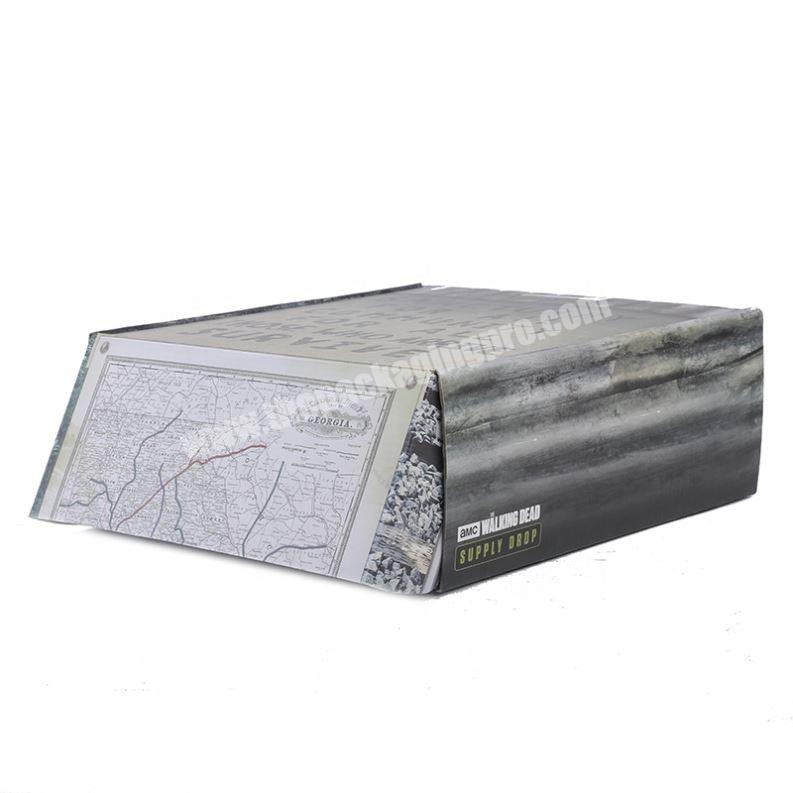 Folding rectanglesquare corrugated box paper packaging with clear die cut pvc window
