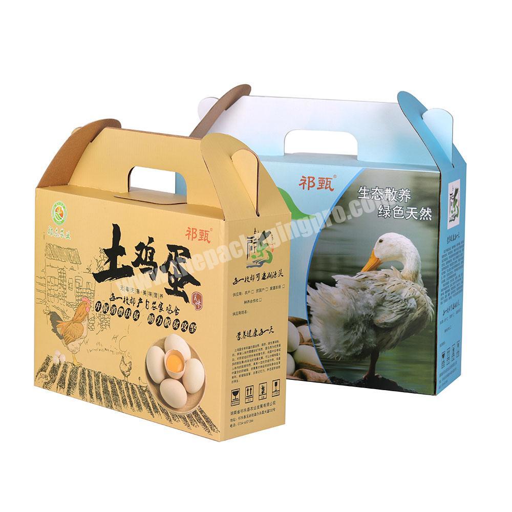 Customized printing corrugated carton box for egg packaging with handle