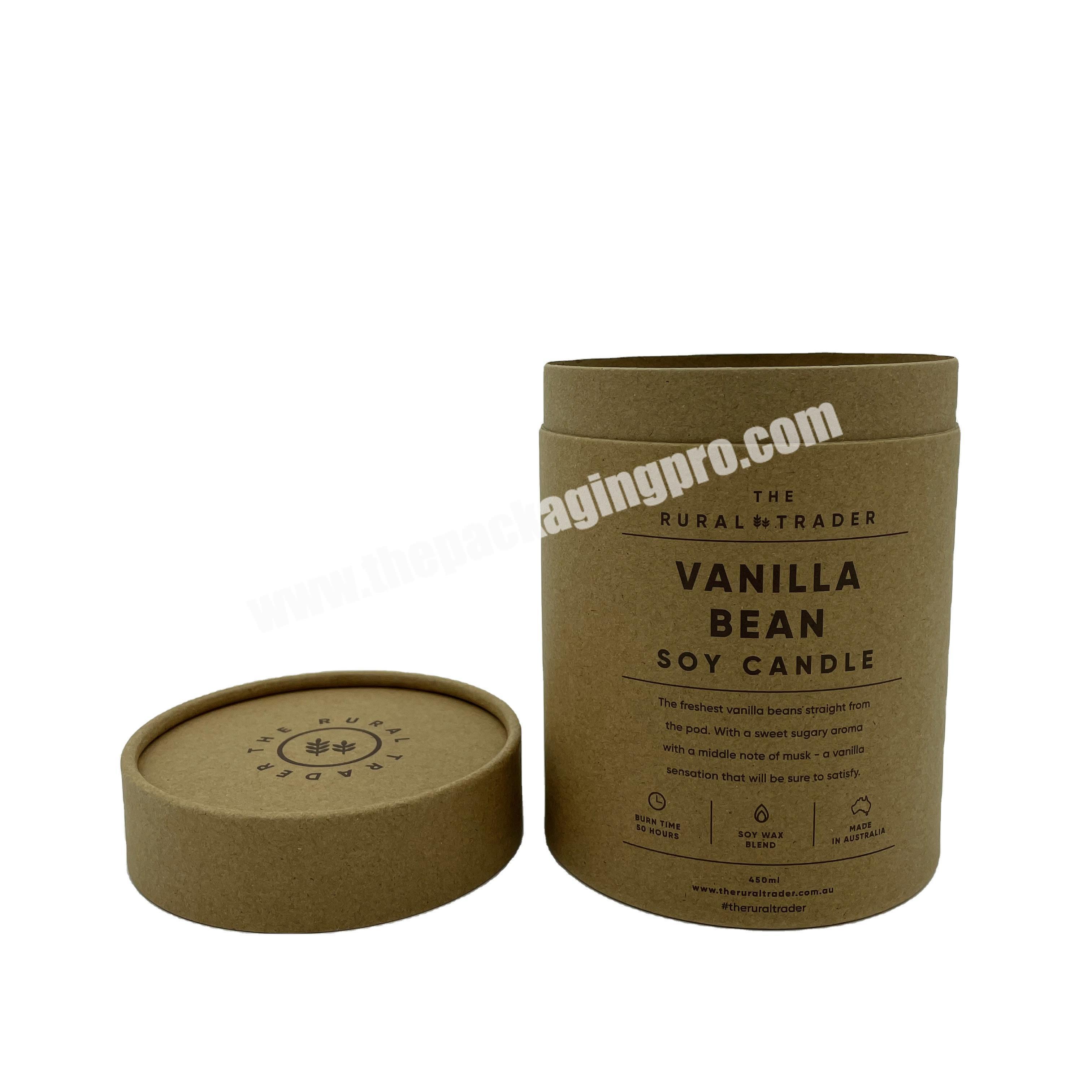 Biodegradable Cylinder Cardboard Food Grade Kraft Round Paper Tube Packaging Box With Custom Made