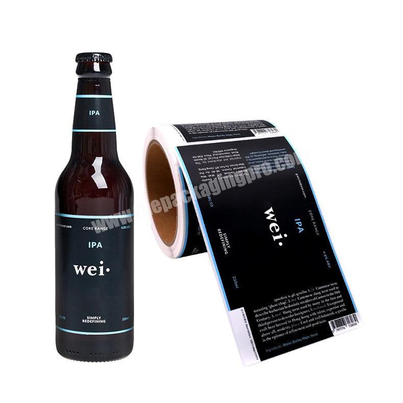 Design High-end Customized Wine Bottle Jar Label Printing Bronzing Roll Logo Stickers