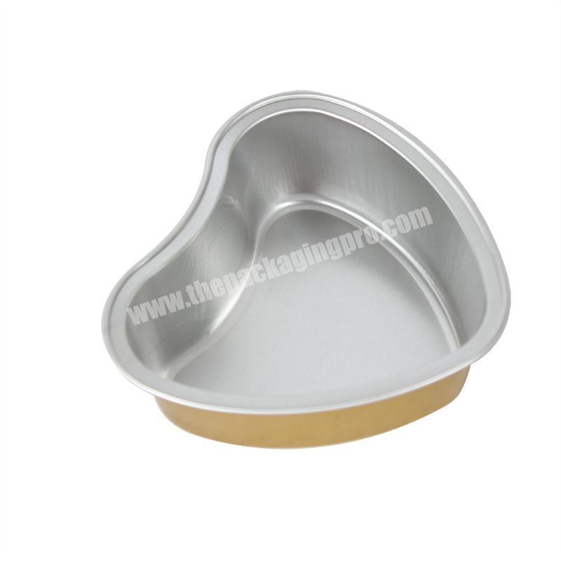 Disposable Baking Boxes Aluminum Loaf Bread Pans Cake Foil Bread  Heart Shape Containers for Baking