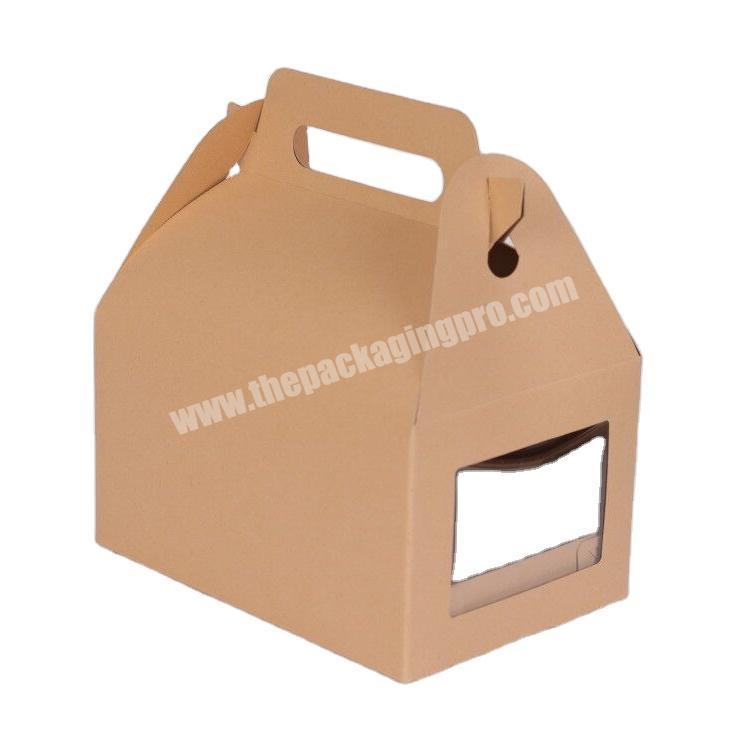 Disposable kraft boxes custom take away portable Fried chicken paper box donut packaging box customization without glue