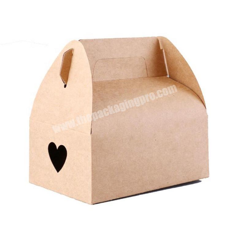 Disposable kraft cake box with handle