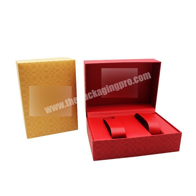 Double case leather watch customized gift wrapping boxes in China with flip lid