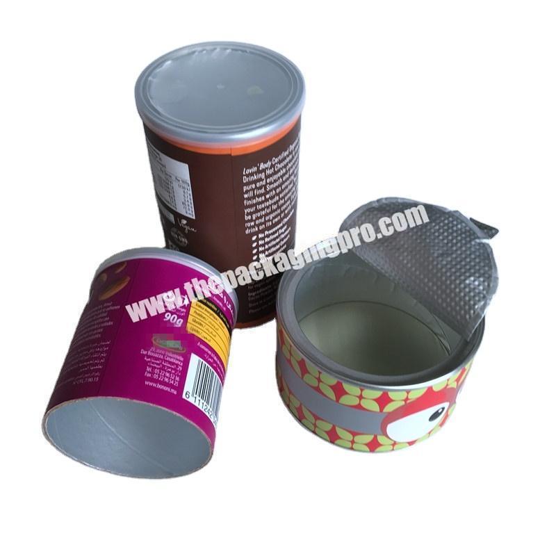 Easy Open End Lid Composite Food Grade Coffee Powder Packaging Paper Cans
