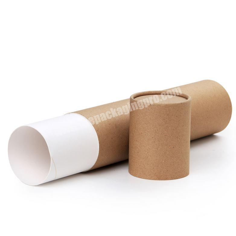Eco Friendly Cheaper Price Custom Design Kraft Paper Tube Packaging For Mailing With White Logo Printing