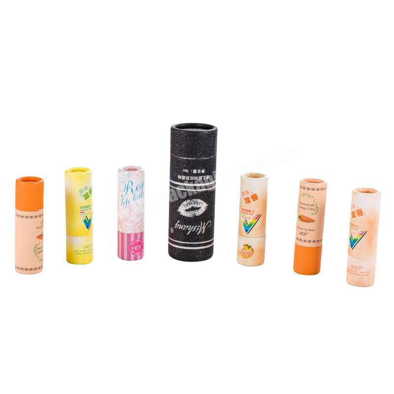 Eco Friendly Cosmetic 15g cardboard biodegradable lip balm packaging tube with push up paper tube