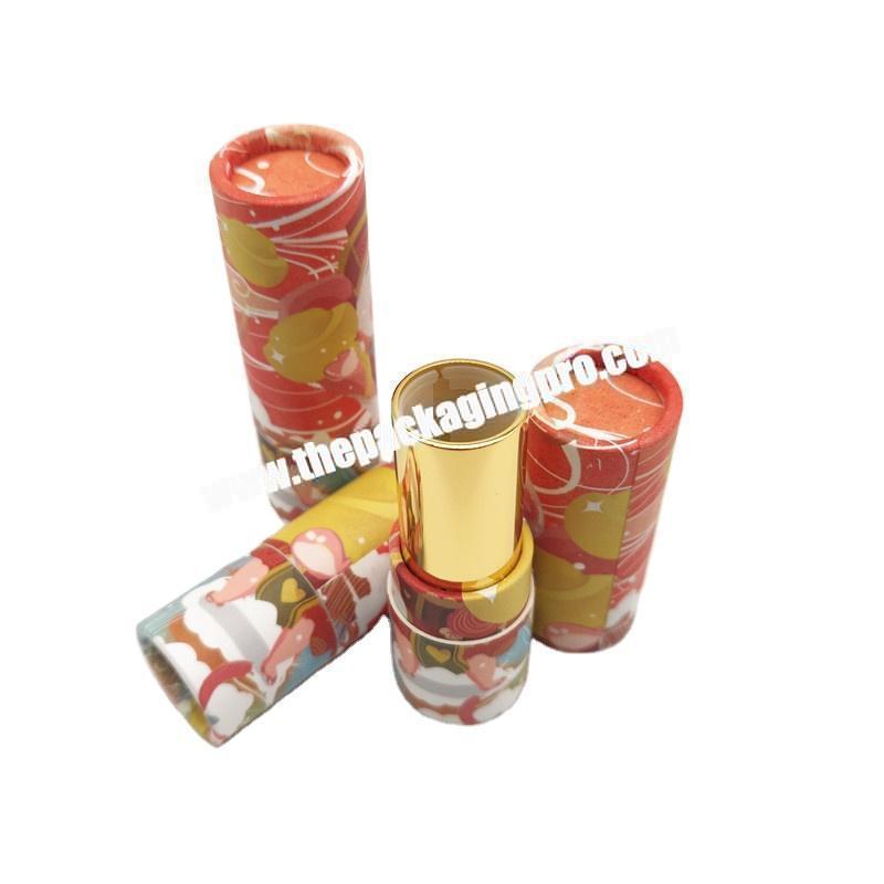 Luxury custom printing biodegradable paper tube Deodorant stick container lip balm tube twist up paper tube