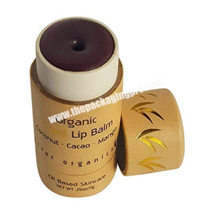 Boyee Custom Biodegradable Craft Kraft Paper Round Box Cosmetic Cardboard Container Push Up Paper Tube For Lip Balm Deodorant
