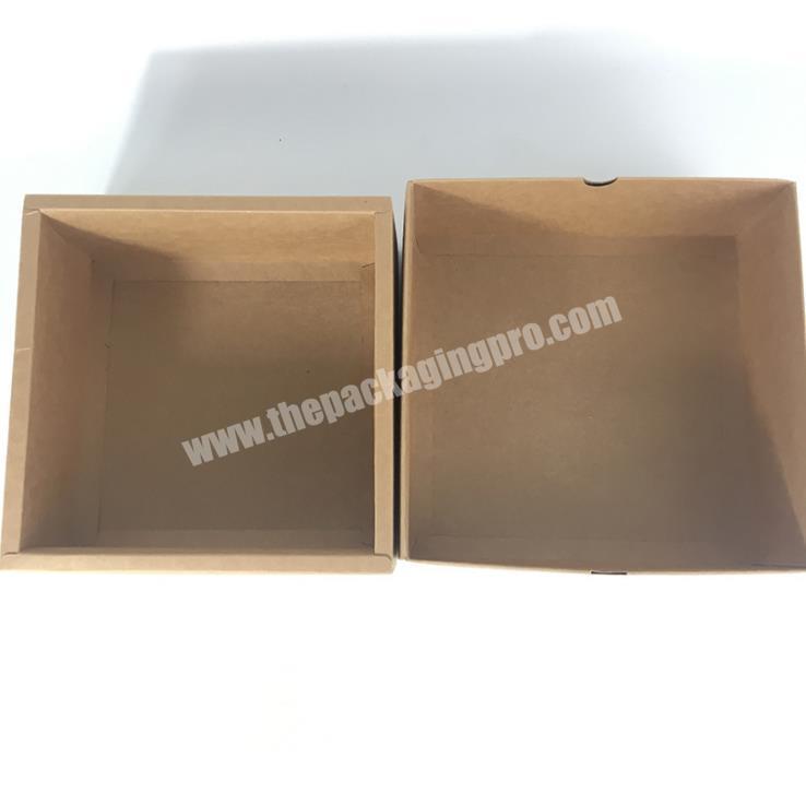 Eco Friendly Recycle Safety Base Lid Brown Samll Gift Box Custom Kraft Paper Box For Candle Bottle