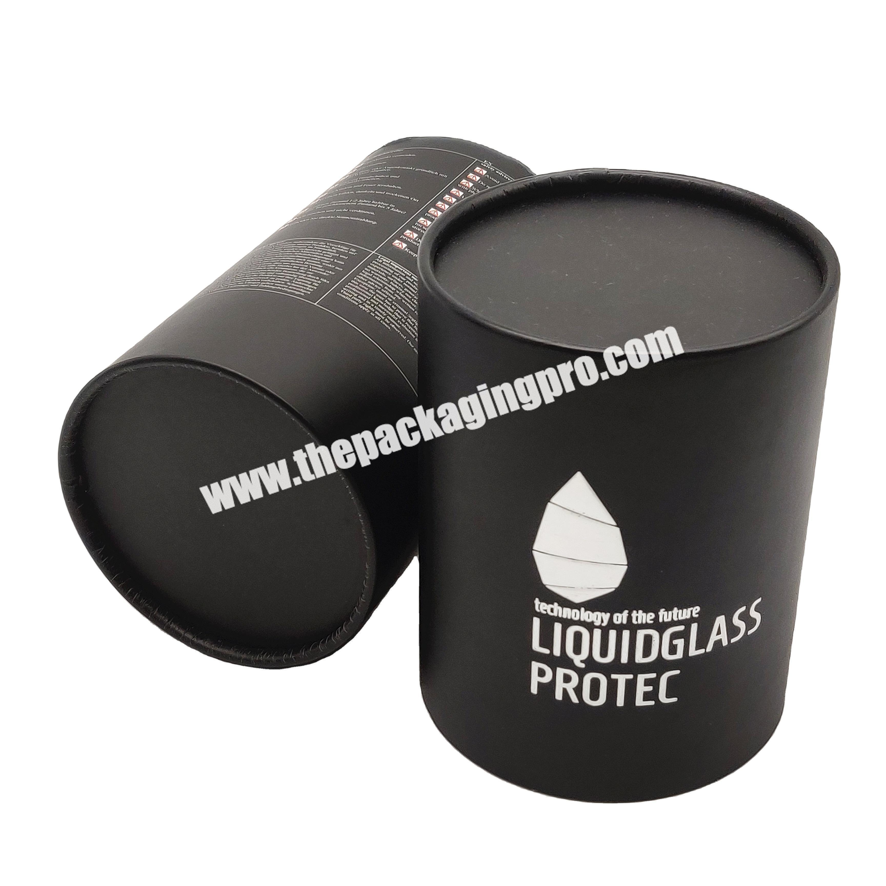 Luxury Black Paper Tube Box Packaging Wholesale for Tea Biodegradable Black Round Cardboard Paper Tube