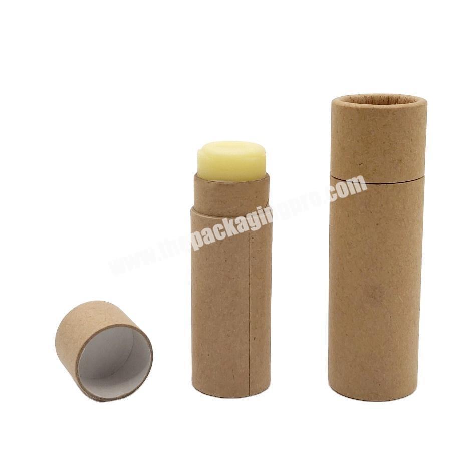 Food Grade Round Paper Tube Kraft Cardboard Push Up Paper Lip balm Tube Paper Container Recyclable Lip Stick Packaging