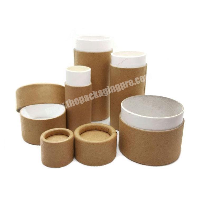 Eco friendly customized size cylinder deodorant kraft cardboard paper tube lip balm