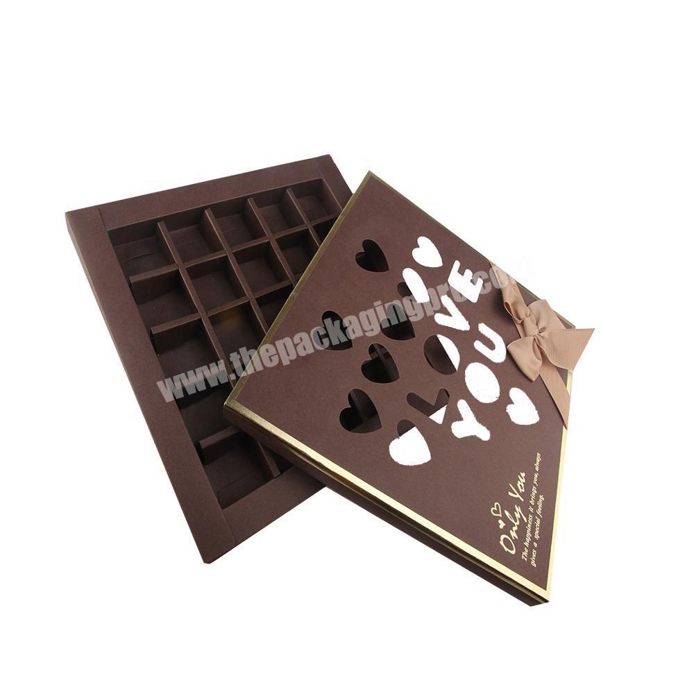 Eco-friendly two pieces lift off paper cardboard chocolate boxes packaging box