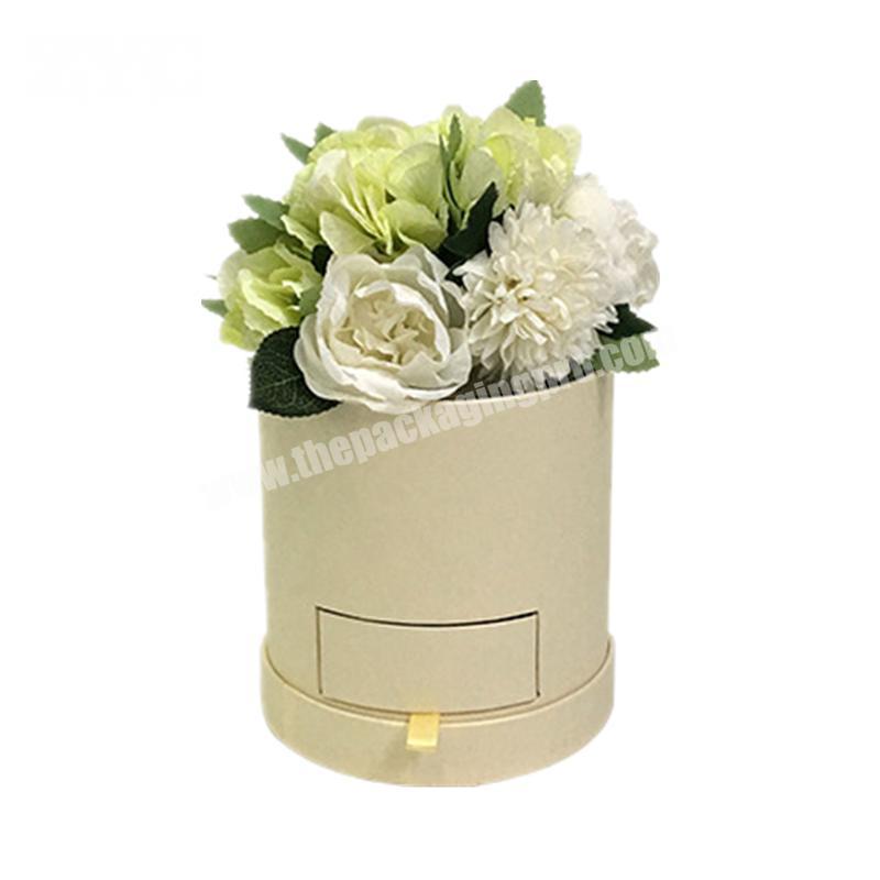 Elegant Color Drawer Cardboard Round Hat Boxes Paper Flower Gift Packaging Box
