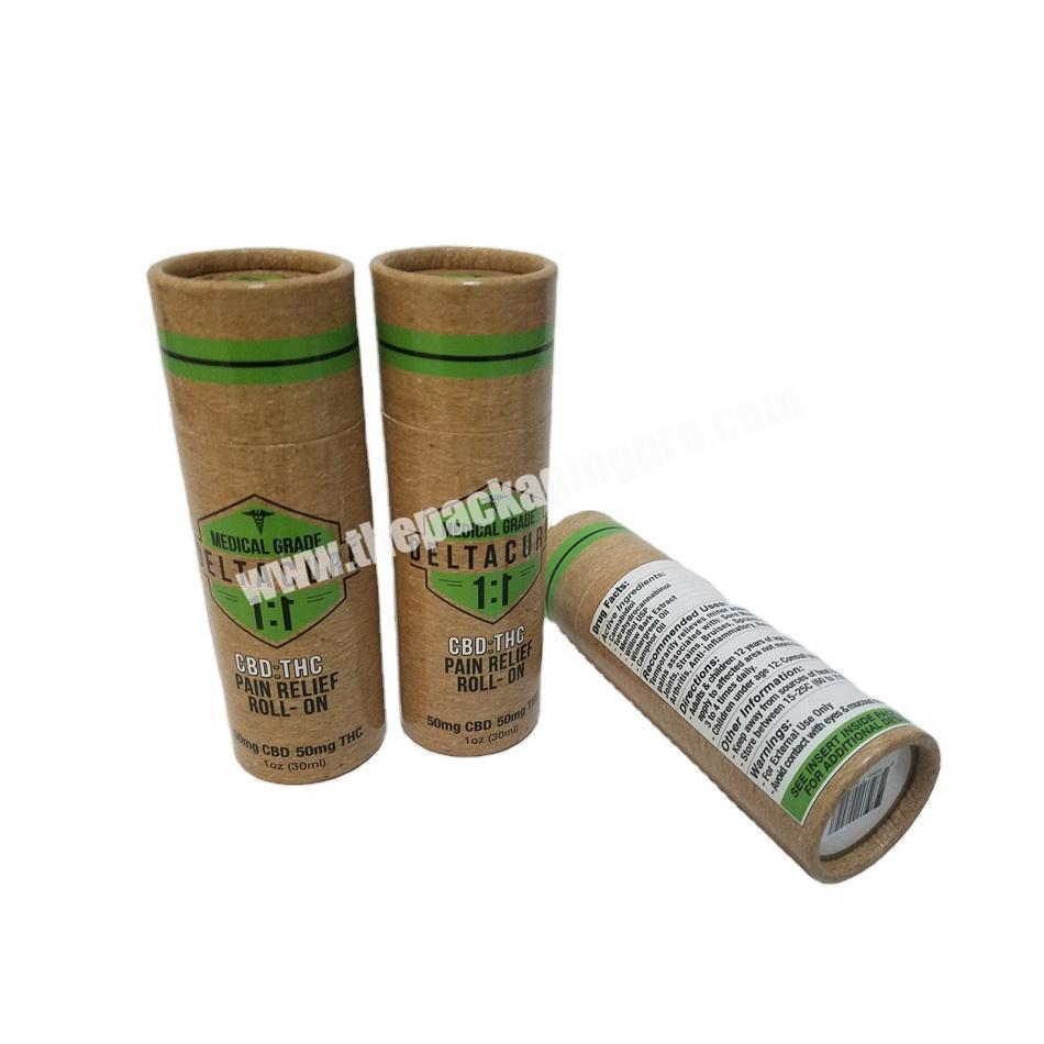 Wholesale Custom Round Carton Cylinder Paper Cardboard Tube Packaging Boxes  For CBD Bottle Packaging