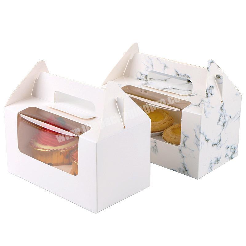 Environmentally friendly dessert box custom folding cake box cake gift box with handle