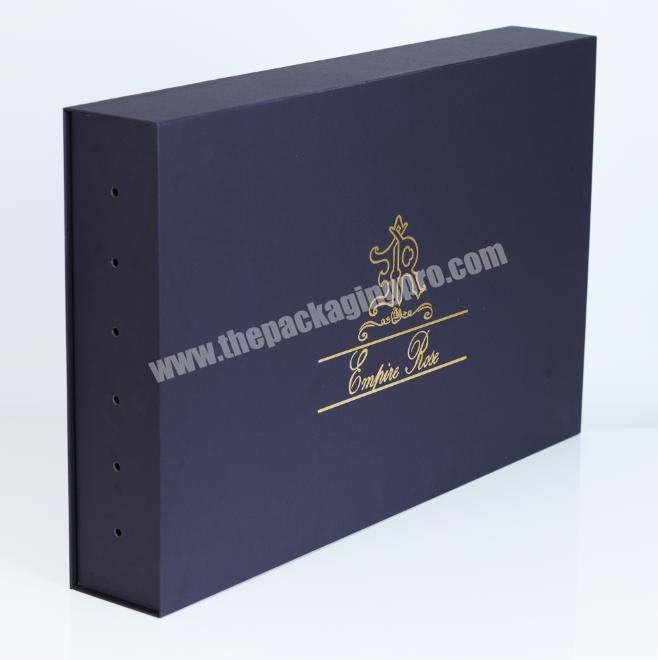Exclusive custom all black hot stamping design placed flowers paper gift box
