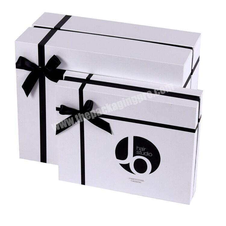 Exclusive custom exquisite bow ribbon black and white world gift box