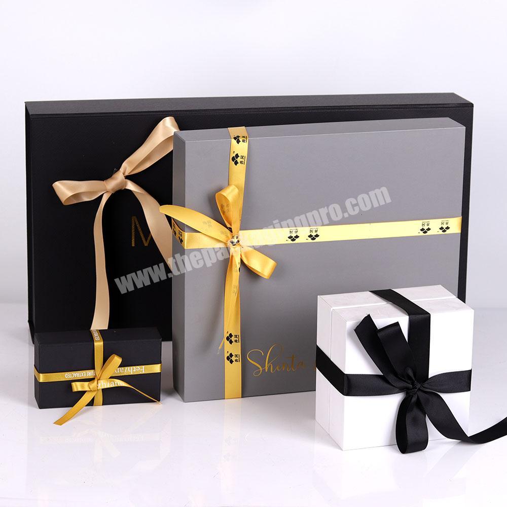 Exclusive custom high quality Tiandi box hot stamping Logo with bow ribbon