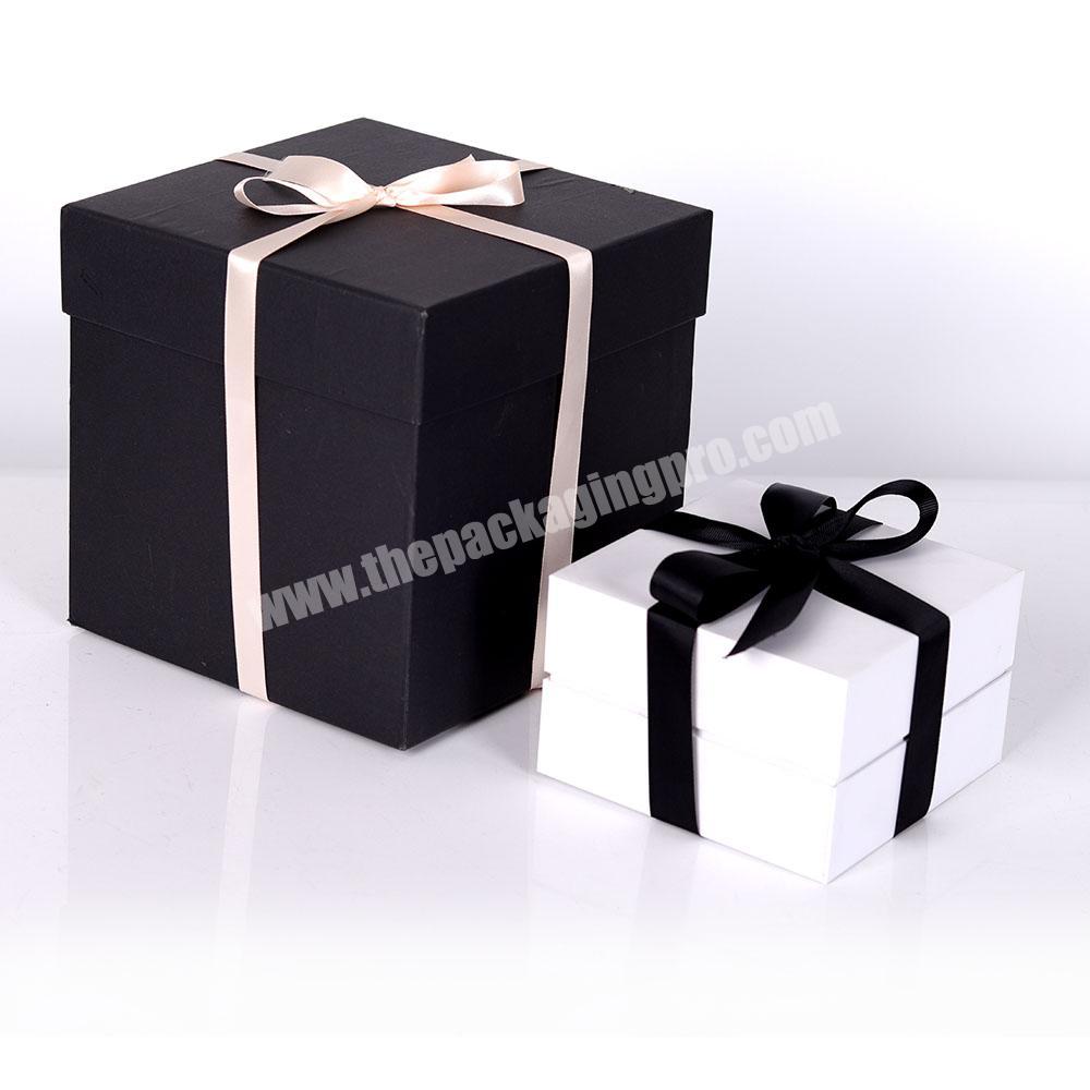 Exclusive custom high-quality contracted bowknot ribbon square of cake gift box