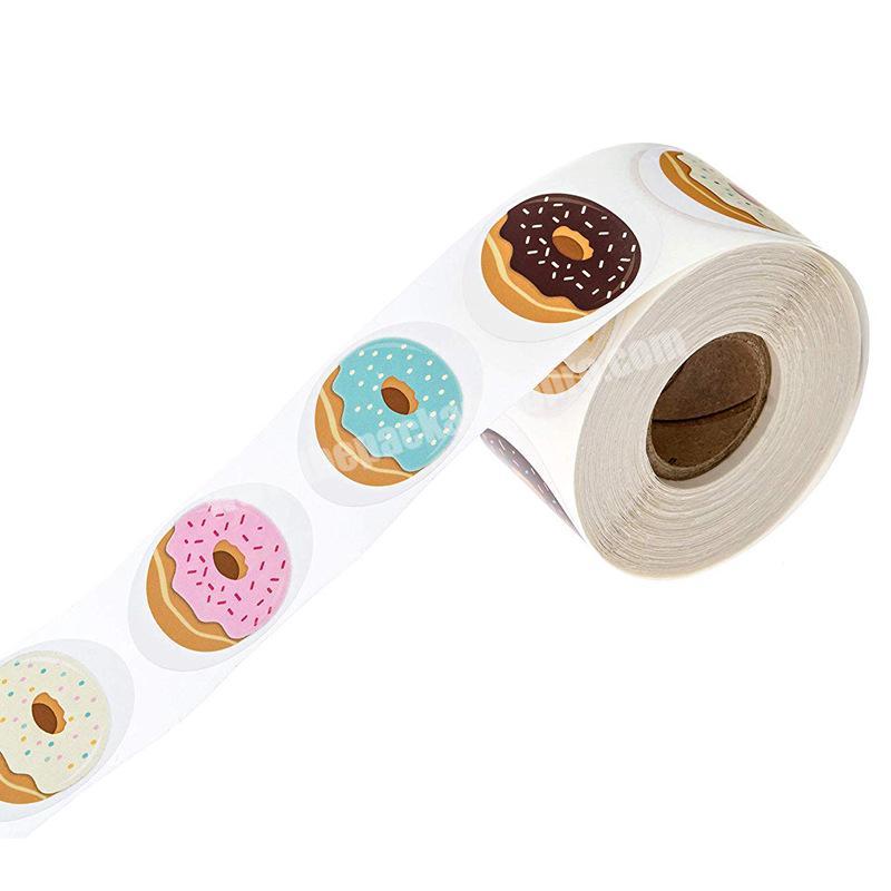 Explosive 7.5cm party donut packaging gift boxes dessert  custom round stickers logo