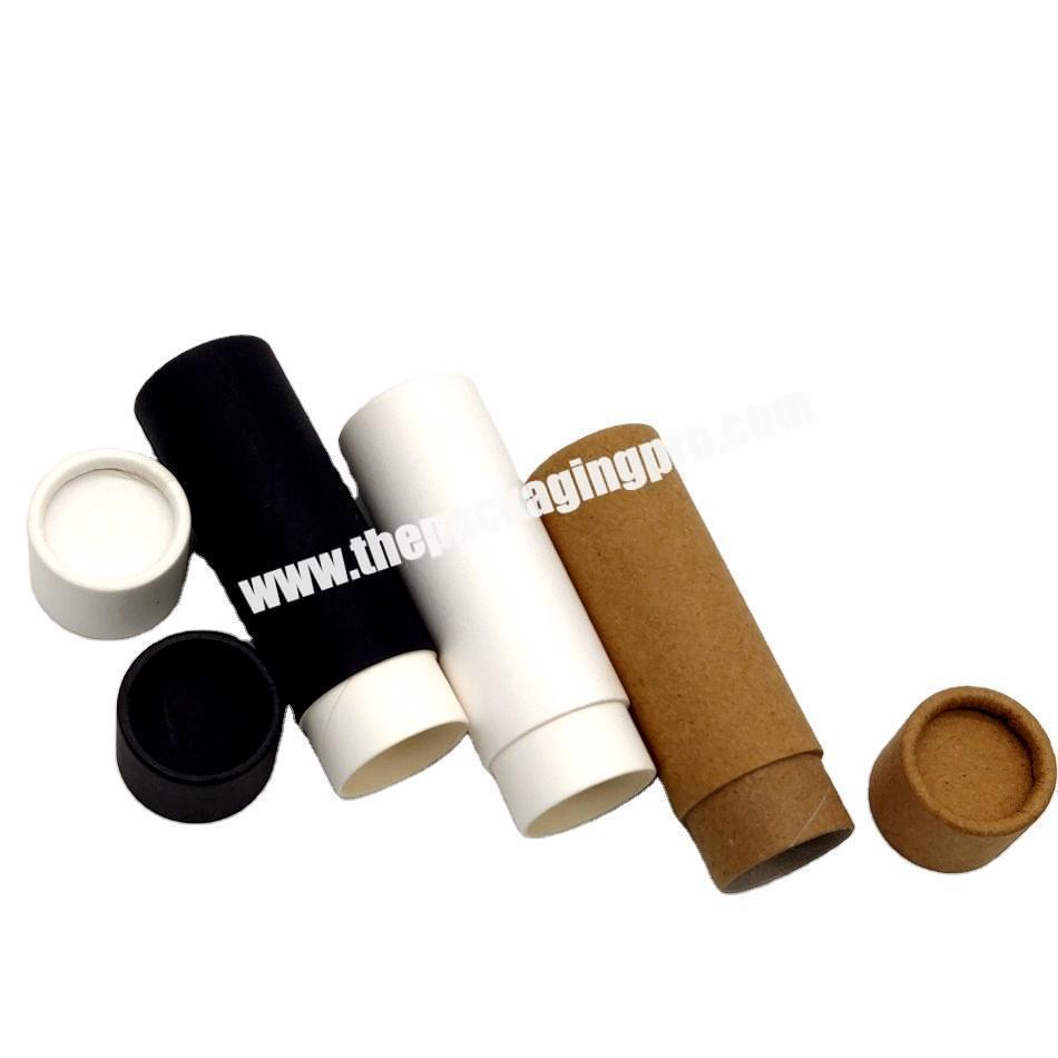 Blank 14g Wholesale Paperboard Deodorant Stick Container 0.5oz Round Push up Recyclable Lip Balm Paper Packaging