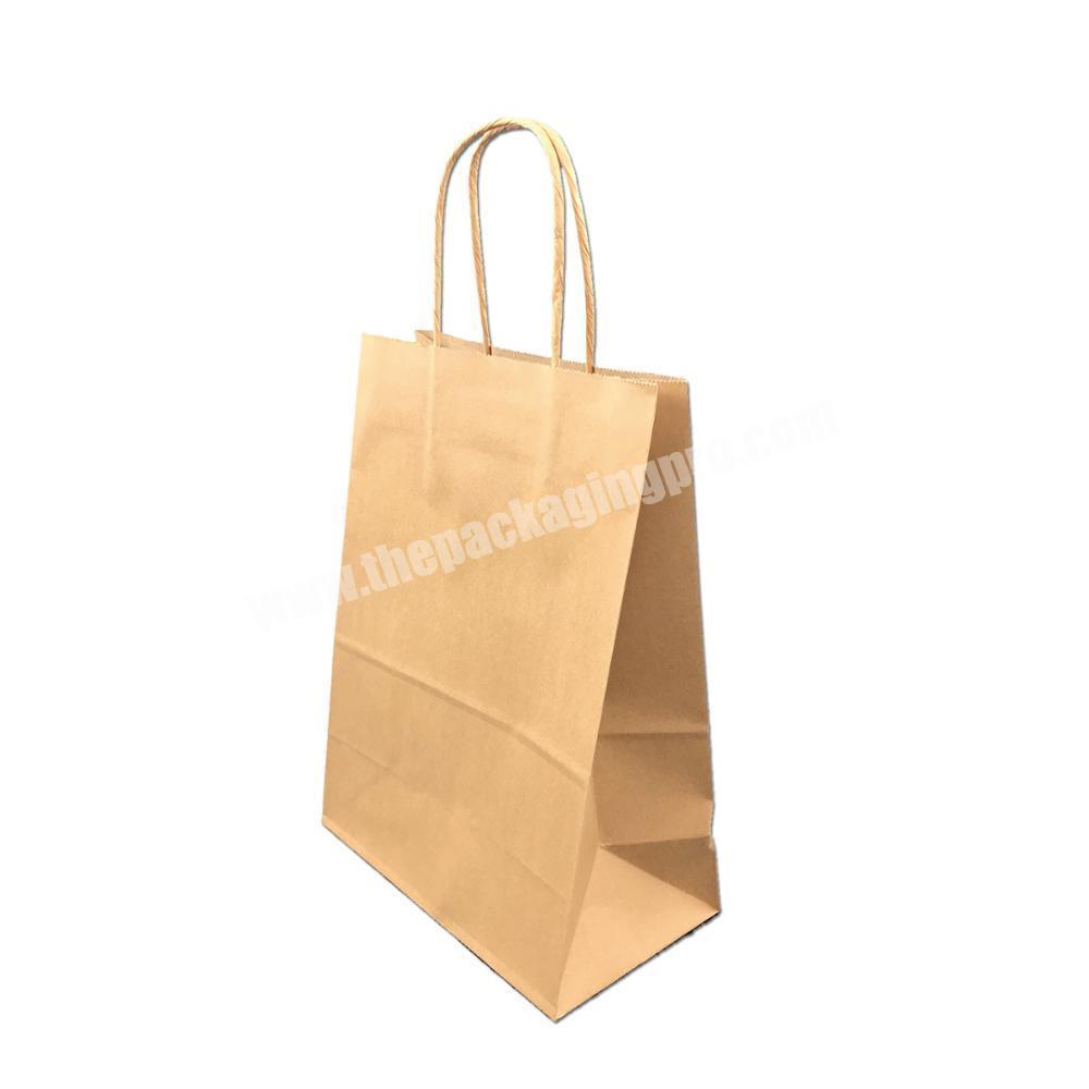 Factory Price Wholesale High Quality Kraft Paper Packaging Bags With Handles Print Your Own Logo Custom Fast Food Packing Bags