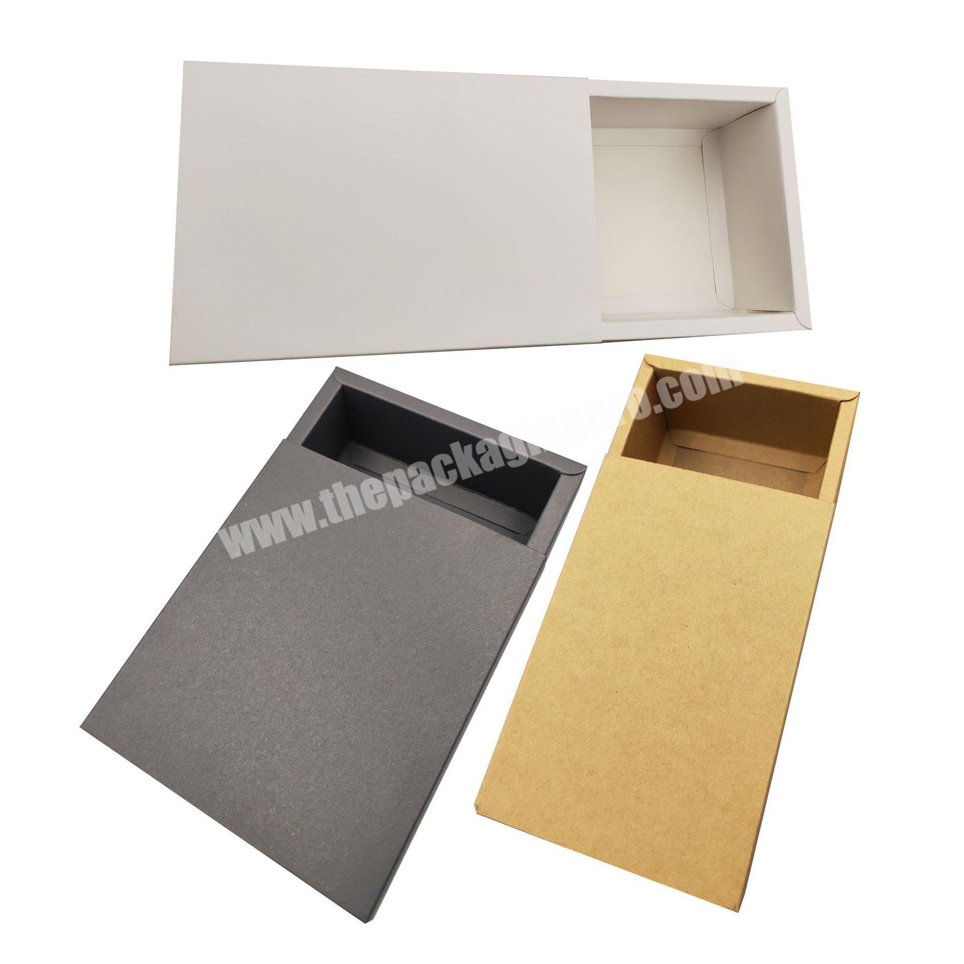 Wholesale Factory Wholesale Kraft Paper Drawer Box Folding Square 3 Colors Gift Packaging Box Low MOQ In Stock