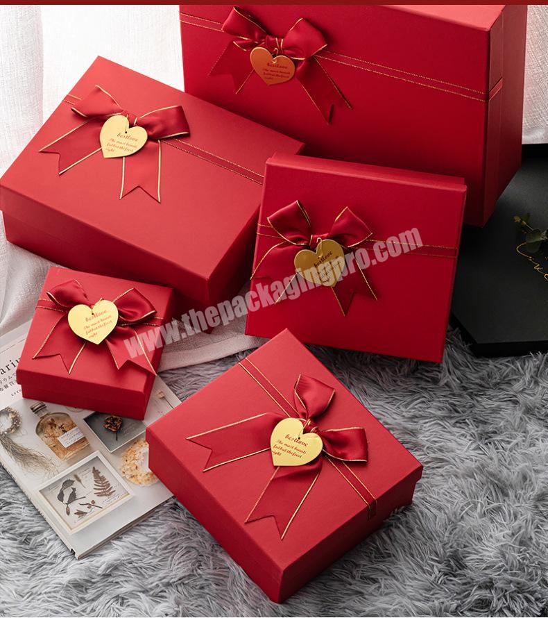 Factory custom birthday wholesale hot red special cosmetic lipstick gift box with bow