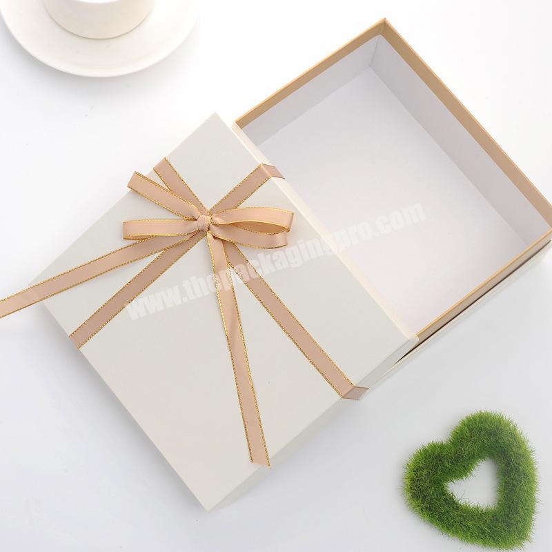 Factory custom gift print ribbon paper boxes for packaging