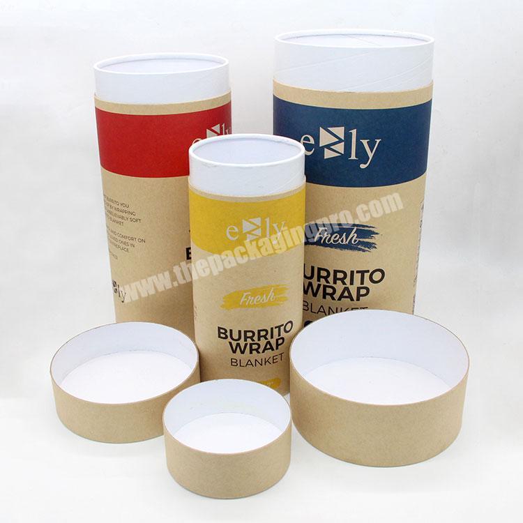 Factory custom print large recyled round paper tube packaging cylinder kraft paper tube
