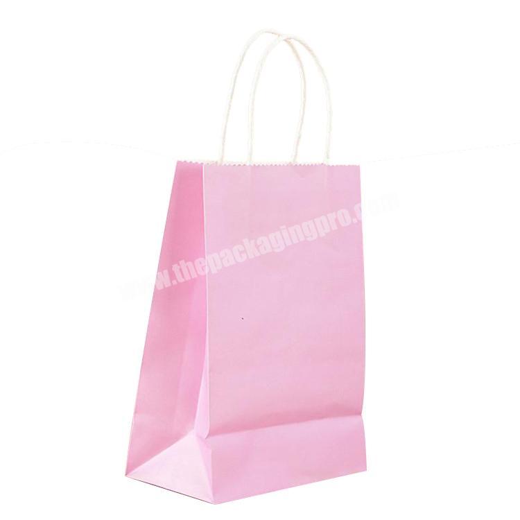 Factory custom printed OEM small kraft gift shopping paper bag manufacturers with handles