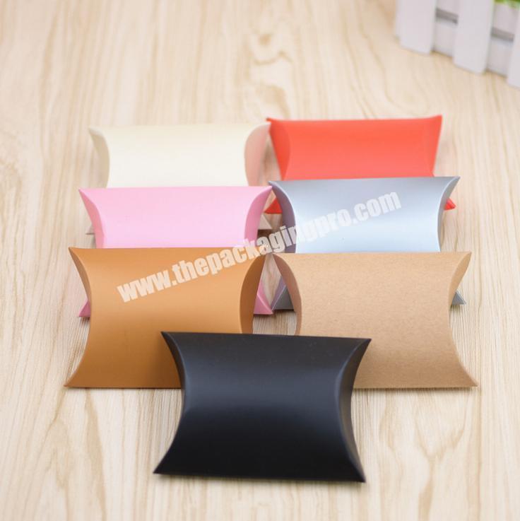 Factory machine made Kraft custom pillow boxes mini paper box paper folding gift box